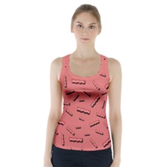 Funny Bacon Slices Pattern Infidel Vintage Red Meat Background  Racer Back Sports Top by genx