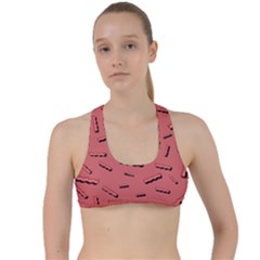 Funny Bacon Slices Pattern Infidel Vintage Red Meat Background  Criss Cross Racerback Sports Bra by genx