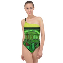 Dublin Scioto Irish Window Classic One Shoulder Swimsuit by Riverwoman