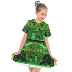 Dublin Scioto Irish Window Kids  Short Sleeve Shirt Dress by Riverwoman