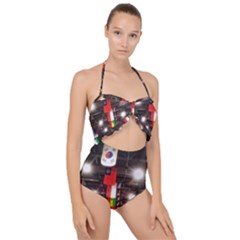 Flags Of Dublin Scioto Scallop Top Cut Out Swimsuit by Riverwoman