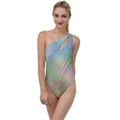 Pastel Mermaid Sparkles To One Side Swimsuit by retrotoomoderndesigns