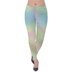 Pastel Mermaid Sparkles Velvet Leggings by retrotoomoderndesigns