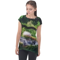 Chicago Garden Of The Phoenix Cap Sleeve High Low Top by Riverwoman