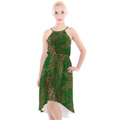 Fern Dark Green High-low Halter Chiffon Dress  by snowwhitegirl