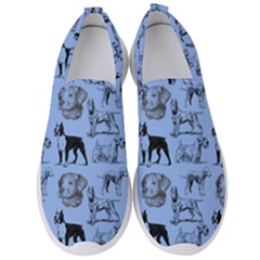 Dog Pattern Blue Men s Slip On Sneakers by snowwhitegirl