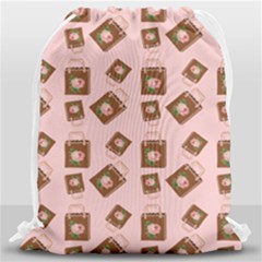 Shopping Bag Pattern Pink Drawstring Bag (large) by snowwhitegirl