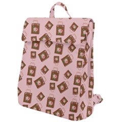 Shopping Bag Pattern Pink Flap Top Backpack by snowwhitegirl