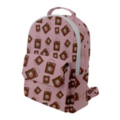 Shopping Bag Pattern Pink Flap Pocket Backpack (large) by snowwhitegirl