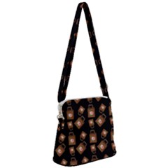 Shopping Bag Pattern Black Zipper Messenger Bag by snowwhitegirl