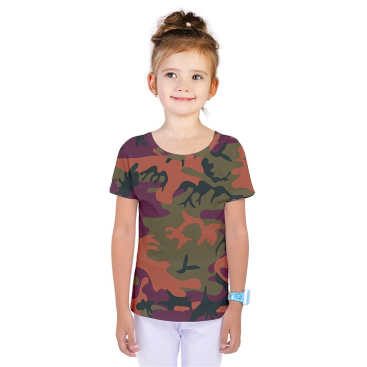 Camouflage Orange Kids  One Piece Tee