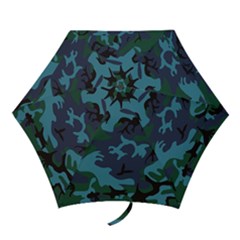 Camouflage Blue Mini Folding Umbrellas by snowwhitegirl