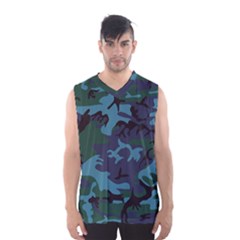 Camouflage Blue Men s Basketball Tank Top by snowwhitegirl