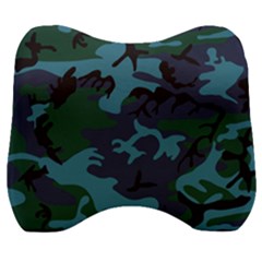 Camouflage Blue Velour Head Support Cushion by snowwhitegirl