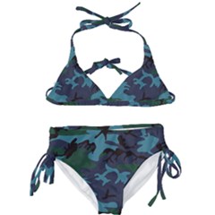 Camouflage Blue Kids  Classic Bikini Set by snowwhitegirl