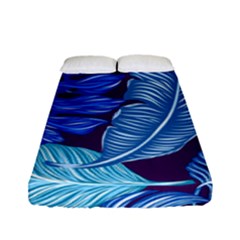 Tropical Blue Leaves Fitted Sheet (full/ Double Size) by snowwhitegirl