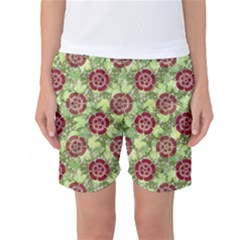 Seamless Pattern Leaf The Pentagon Women s Basketball Shorts by Pakrebo