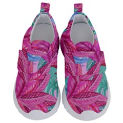 Leaves Tropical Reason Stamping Kids  Velcro No Lace Shoes by Pakrebo