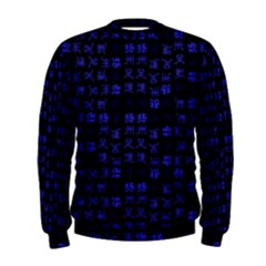 Neon Oriental Characters Print Pattern Men s Sweatshirt by dflcprintsclothing