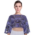 Electric Field Art XX Tie Back Butterfly Sleeve Chiffon Top View1