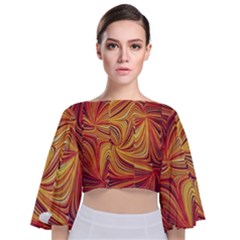 Electric Field Art Lv Tie Back Butterfly Sleeve Chiffon Top by okhismakingart