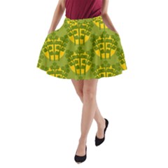 Texture Plant Herbs Green A-line Pocket Skirt by Mariart