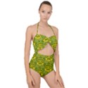 Texture Plant Herbs Green Scallop Top Cut Out Swimsuit View1