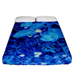 Blue Daisies Fitted Sheet (king Size) by okhismakingart