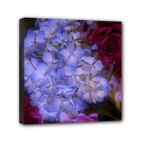 Hydrangea Arrangement Ii (blue Tint) Mini Canvas 6  X 6  (stretched) by okhismakingart