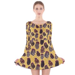 Flower Bunnies Long Sleeve Velvet Skater Dress by 100rainbowdresses