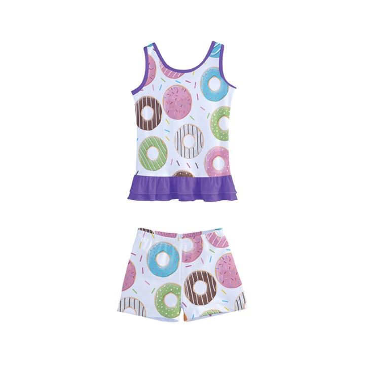 Donut pattern with funny candies Kids  Boyleg Swimsuit