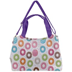 Donut Pattern With Funny Candies Double Compartment Shoulder Bag by genx