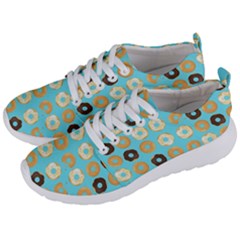 Donuts Pattern With Bites Bright Pastel Blue And Brown Men s Lightweight Sports Shoes by genx