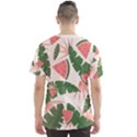 Tropical Watermelon Leaves Pink and green jungle leaves retro Hawaiian style Men s Sports Mesh Tee View2