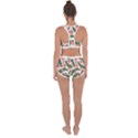 Tropical Watermelon Leaves Pink and green jungle leaves retro Hawaiian style Racerback Boyleg Bikini Set View2