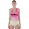 Watermelon Pastel Gradient Pink Watermelon Pastel Gradient Cut-Out One Piece Swimsuit View1