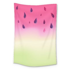 Watermelon Pastel Gradient Pink Watermelon Pastel Gradient Large Tapestry by genx