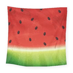 Juicy Paint Texture Watermelon Red And Green Watercolor Square Tapestry (large) by genx