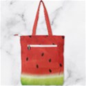 Juicy Paint texture Watermelon red and green watercolor Double Zip Up Tote Bag View2