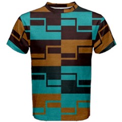 Illusion In Orange & Teal Men s Cotton Tee by WensdaiAmbrose