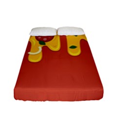 Pizza Topping Funny Modern Yellow Melting Cheese And Pepperonis Fitted Sheet (full/ Double Size) by genx