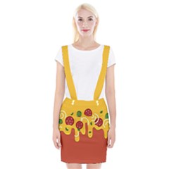 Pizza Topping Funny Modern Yellow Melting Cheese And Pepperonis Braces Suspender Skirt by genx