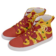 Pizza Topping Funny Modern Yellow Melting Cheese And Pepperonis Men s Hi-top Skate Sneakers by genx