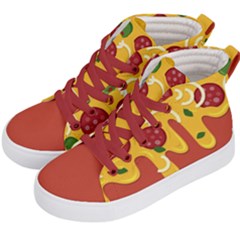 Pizza Topping Funny Modern Yellow Melting Cheese And Pepperonis Kids  Hi-top Skate Sneakers by genx