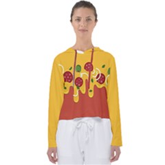 Pizza Topping Funny Modern Yellow Melting Cheese And Pepperonis Women s Slouchy Sweat by genx