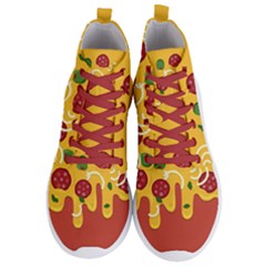 Pizza Topping Funny Modern Yellow Melting Cheese And Pepperonis Men s Lightweight High Top Sneakers by genx