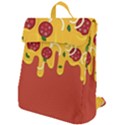 Pizza Topping funny modern yellow melting cheese and pepperonis Flap Top Backpack View1