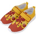 Pizza Topping funny modern yellow melting cheese and pepperonis Men s Velcro Strap Shoes View2