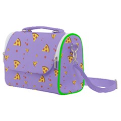 Pizza Pattern Violet Pepperoni Cheese Funny Slices Satchel Shoulder Bag by genx