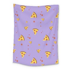 Pizza Pattern Violet Pepperoni Cheese Funny Slices Medium Tapestry by genx